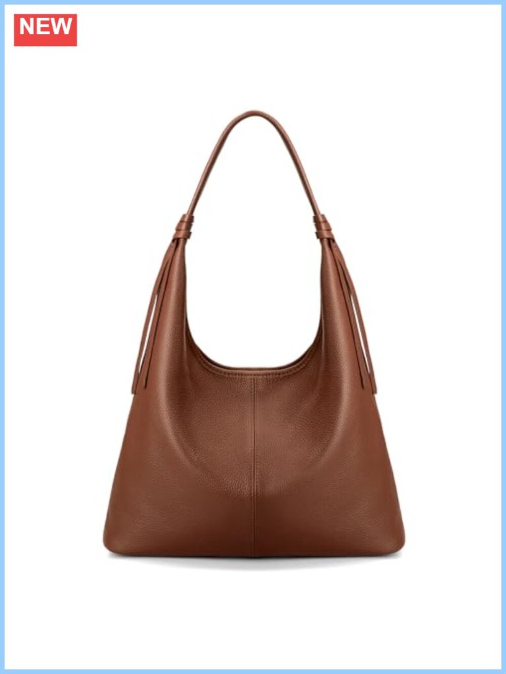 Genuine Leather Slouchy Hobo Bag for Women - Full Grain Cow Leather, Magnetic